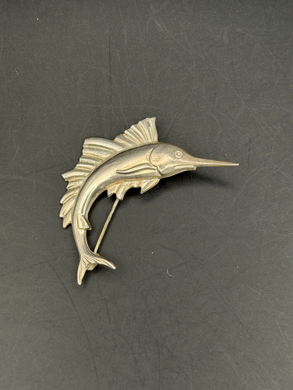 Vintage Sterling S & D Swordfish brooch/pin